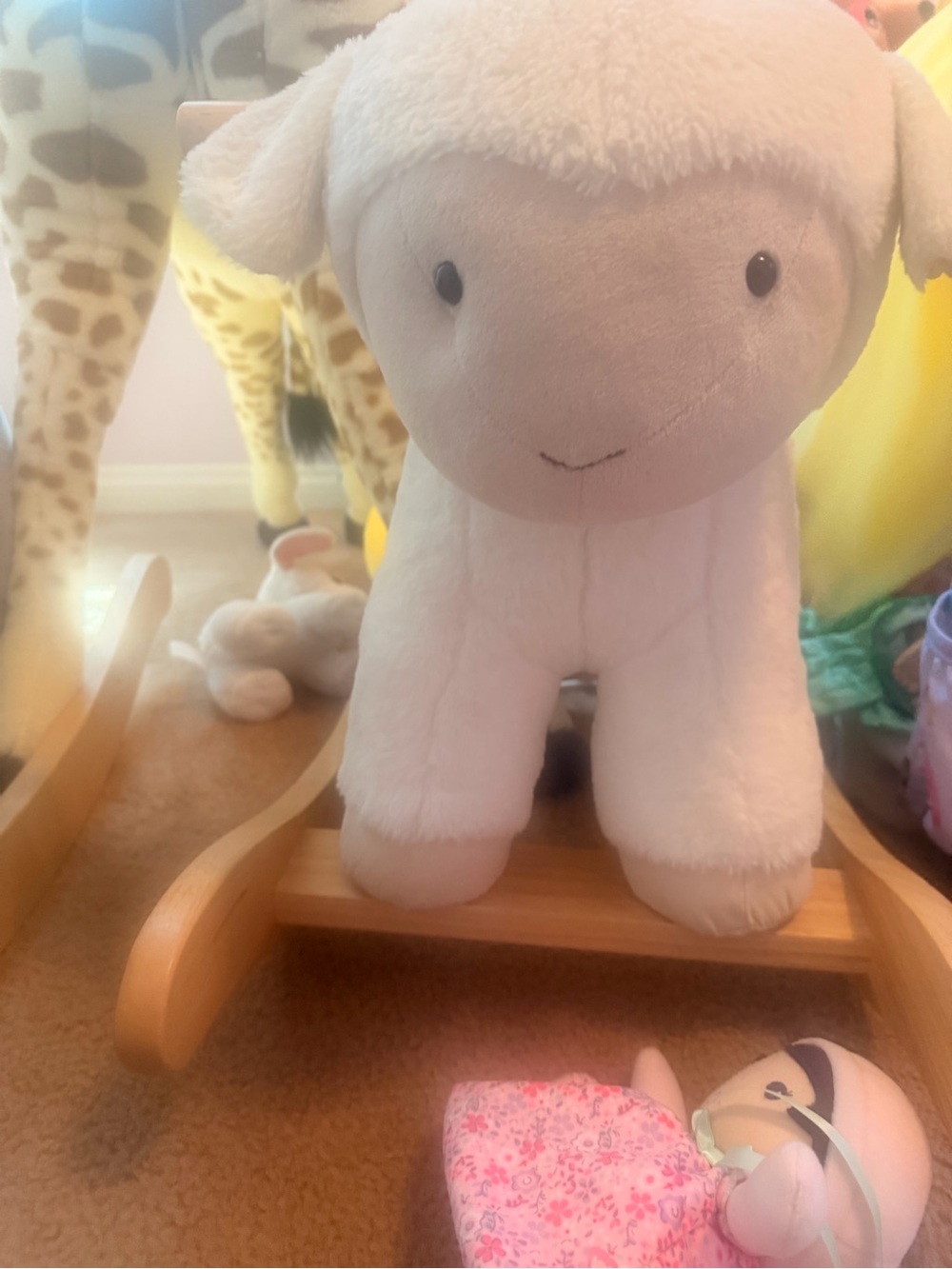 Pottery Barn Lamb Critter Plush Nursery Rocker